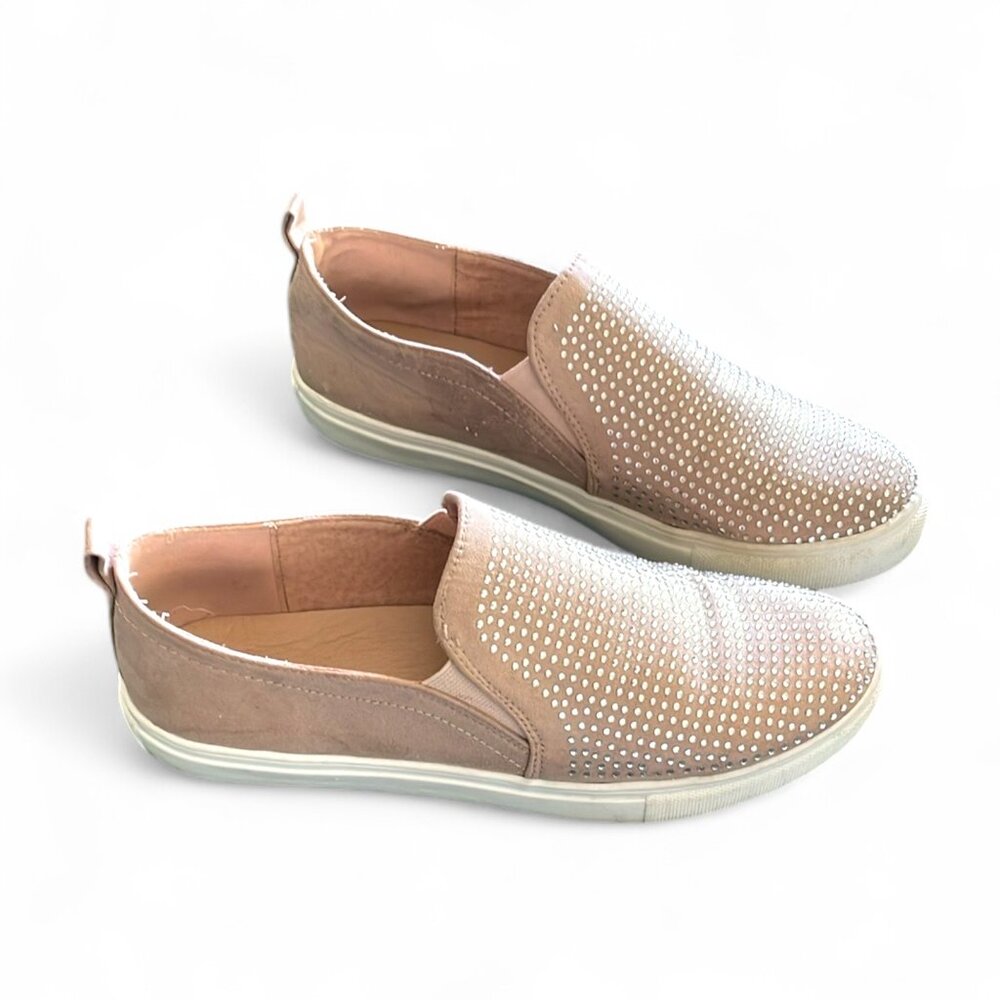 Nicole Miller Studded Slip-On Sneakers with Rhinestones Size 7.5 - Picture 4 of 14